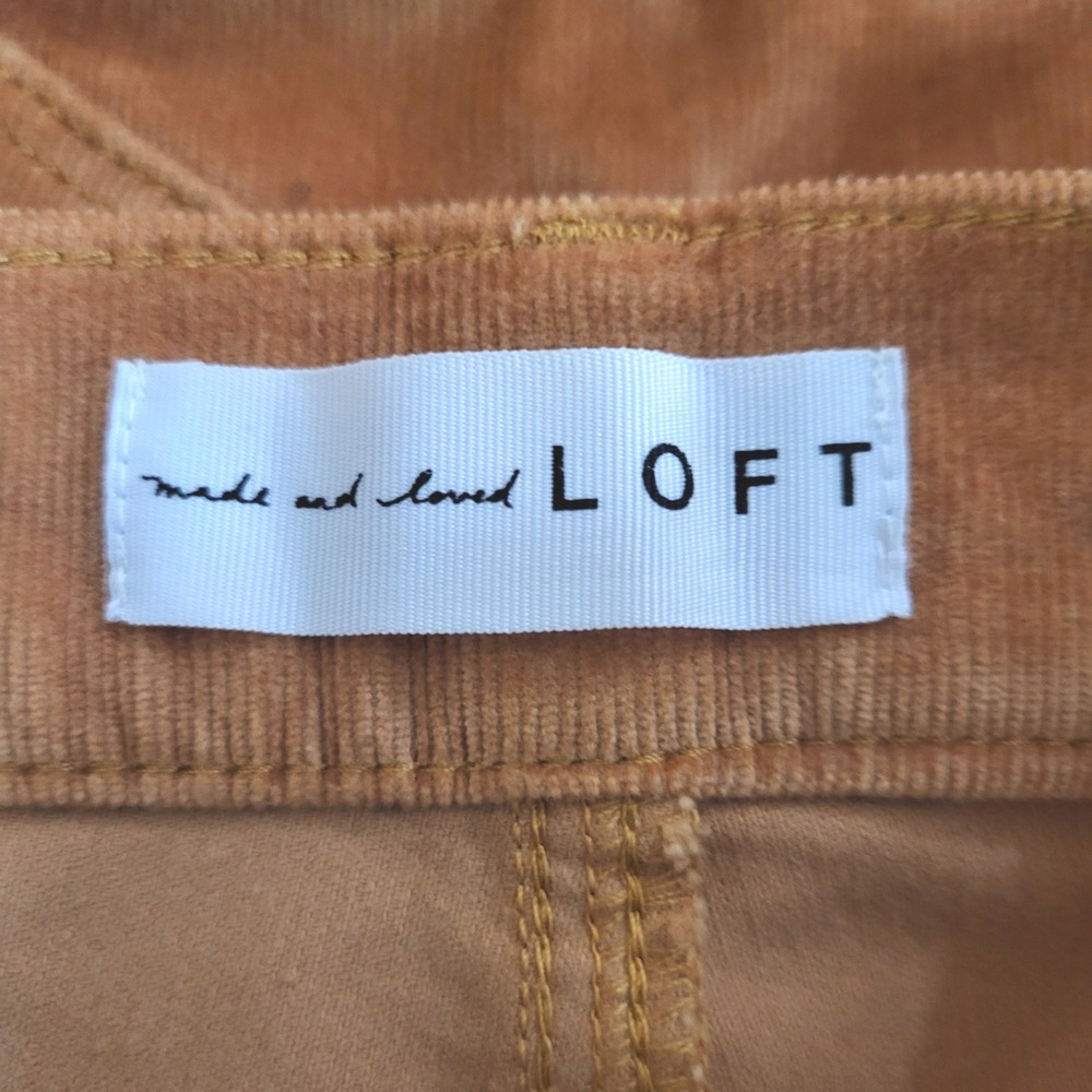 LOFT Women 29/8 Petite Ins Corduroy High Waist Skinny Pants Camel - Pumpkin Fall - Picture 6 of 13